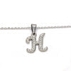 Collares con Dije 04.238.0007.1.18 Acero Inoxidable, Diseño de Iniciales y Rolo, Diseño de Iniciales, con Cristal Blanca, Pulido, Acero