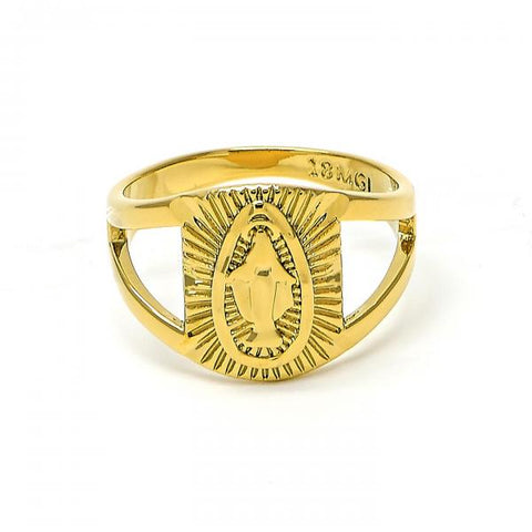 Anillo de Hombre 5.178.009.11 Oro Laminado, Diseño de Virgen Maria, Pulido, Dorado