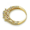 Anillo Multi Piedra 01.94.0002.07 Oro Laminado, con Zirconia Cubica Blanca, Pulido, Dorado