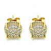 Arete Dormilona 02.344.0084 Oro Laminado, con Micro Pave Blanca, Pulido, Dorado
