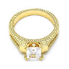 Anillo Multi Piedra 01.94.0006.07 Oro Laminado, con Zirconia Cubica Blanca, Pulido, Dorado