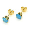Arete Dormilona 5.128.111 Oro Laminado, con Zirconia Cubica Topacio Azul, Pulido, Dorado
