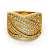 Anillo Multi Piedra 01.266.0004.07 Oro Laminado, con Micro Pave Blanca, Pulido, Dorado