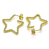 Argolla Mediana 02.210.0763.25 Oro Laminado, Diseño de Estrella, Pulido, Dorado