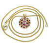 Collares con Dije 04.156.0316.1.20 Oro Laminado, con Micro Pave Rubi, Pulido, Dorado