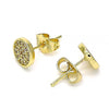 Arete Dormilona 02.156.0547 Oro Laminado, con Micro Pave Blanca, Pulido, Dorado