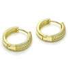 Argolla Huggie 02.186.0122.20 Plata Rodinada, con Micro Pave Blanca, Pulido, Dorado