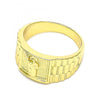 Anillo de Hombre 01.380.0009.10 Oro Laminado, Diseño de San Judas, Pulido, Dorado