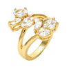 Anillo Multi Piedra 01.210.0047.07 Oro Laminado, con Zirconia Cubica Blanca, Pulido, Dorado