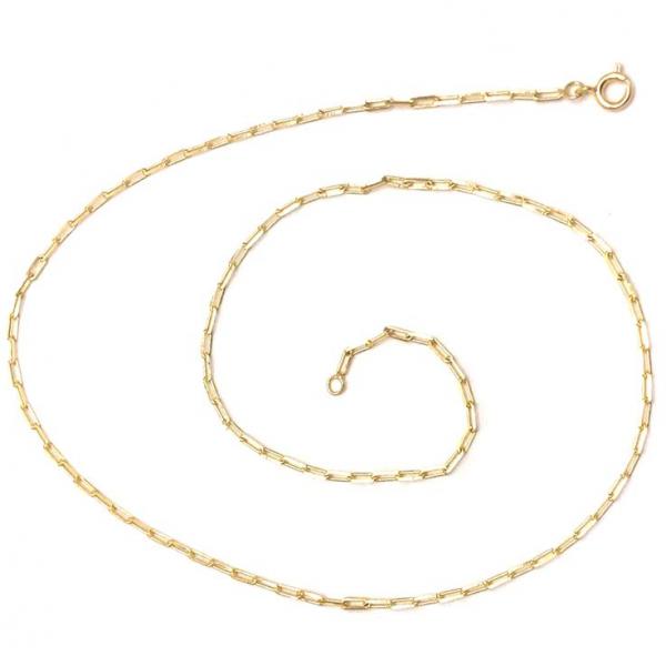 Gargantilla Básica 04.09.0190.20 Oro Laminado, Diseño de Paperclip, Pulido, Dorado