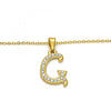 Collares con Dije 04.238.0006.18 Acero Inoxidable, Diseño de Iniciales y Rolo, Diseño de Iniciales, con Cristal Blanca, Pulido, Dorado