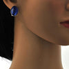Arete Dormilona 02.239.0015.4 Rodio Laminado, con Cristales de Swarovski Bermuda Blue, Pulido, Rodinado