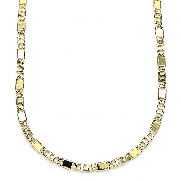 Gargantilla Básica 04.213.0215.18 Oro Laminado, Diseño de Pave Mariner, Pulido, Dorado
