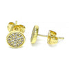 Arete Dormilona 02.156.0547 Oro Laminado, con Micro Pave Blanca, Pulido, Dorado
