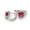 Argolla Huggie 02.186.0059.1.12 Plata Rodinada, con Zirconia Cubica Rubi y Micro PaveBlanca, Pulido,