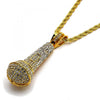 Collares con Dije 04.242.0003.30GT Tono Dorado, Diseño de Rope, con Cristal Blanca, Pulido, Dorado