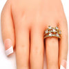 Anillo Multi Piedra 01.260.0001.07.GT Oro Laminado, con Zirconia Cubica Blanca, Pulido, Dorado