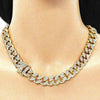 Gargantilla Básica 03.284.0015.24 Oro Laminado, con Micro Pave Blanca, Pulido, Dorado