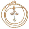 Collares con Dije 04.336.0126.1.16 Plata Rodinada, Diseño de Cruz, con Zirconia Cubica Blanca, Pulido, Oro Rosado
