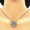 Collares con Dije 04.210.0023.20 Oro Laminado, Diseño de Iniciales, con Zirconia Cubica Blanca, Pulido, Dorado
