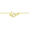 Collares con Dije 04.336.0185.2.16 Plata Rodinada, Diseño de Amor y Corazon, Diseño de Amor, con Zirconia Cubica Blanca, Pulido, Dorado