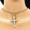 Dije Religioso 05.351.0028.1 Oro Laminado, Diseño de Crucifijo y Llave Griega, Diseño de Crucifijo, Pulido, Tricolor