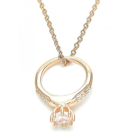 Collares con Dije 04.336.0016.1.16 Plata Rodinada, con Zirconia Cubica Blanca y CristalBlanca, Pulido, Oro Rosado