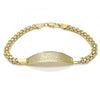 Pulsera con Placa 03.63.1915.08 Oro Laminado, Pulido, Dorado