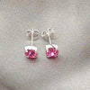 Arete Dormilona 02.397.0040.10 Plata Rodinada, con Zirconia Cubica Rosa, Pulido, Plateado