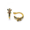 Arete Orejera 02.213.0385 Oro Laminado, Diseño de Mariposa, con Micro Pave Multicolor, Pulido, Dorado