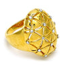 Anillo Multi Piedra 01.118.0044.09 Oro Laminado, con Cristal Blanca, Diamantado, Dorado