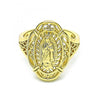 Anillo Elegante 01.380.0023.07 Oro Laminado, Diseño de Guadalupe, Pulido, Dorado