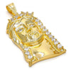 Dije Religioso 05.120.0008 Oro Laminado, Diseño de Jesus, con Zirconia Cubica Blanca, Pulido, Dorado