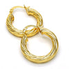 Argolla Pequeña 02.100.0043.25 Oro Laminado, Diseño de Torcido, Diamantado, Dorado