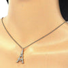 Collares con Dije 04.336.0093.2.16 Plata Rodinada, Diseño de Torre Eiffel, con Zirconia Cubica Blanca, Pulido, Dorado