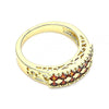 Anillo Multi Piedra 01.346.0023.2.09 Oro Laminado, con Zirconia Cubica Granate, Pulido, Dorado