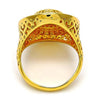 Anillo Multi Piedra 01.118.0025.08 Oro Laminado, con Cristal Blanca, Pulido, Dorado
