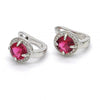 Argolla Huggie 02.186.0059.1.12 Plata Rodinada, con Zirconia Cubica Rubi y Micro PaveBlanca, Pulido,