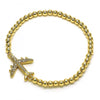 Pulsera Elegante 03.299.0056.1.07 Oro Laminado, Diseño de Bead Expandible y Avión, Diseño de Bead Expandible, con Micro Pave Blanca, Pulido, Dorado