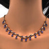 Collar y Arete 06.221.0011 Oro Laminado, Diseño de Gota, con Zirconia Cubica Amatista y Blanca, Pulido, Dorado