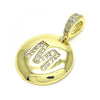 Dije Elegante 05.341.0020 Oro Laminado, Diseño de Iniciales, con Zirconia Cubica Blanca, Pulido, Dorado