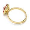 Anillo Multi Piedra 01.239.0001.7 Oro Laminado, con Cristales de Swarovski Rose Peach, Pulido, Dorado