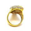 Anillo Multi Piedra 01.118.0019.09 Oro Laminado, Diseño de Cluster, con Cristal Blanca, Pulido, Dorado