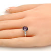 Anillo Multi Piedra 01.239.0009.1 Rodio Laminado, con Cristales de Swarovski Amethyst, Pulido, Rodinado