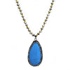 Collares con Dije 04.232.0007.31 Acero Inoxidable, Diseño de Gota, con Cristal Marron Oscuro y OpalTopacio Azul, Pulido, Acero