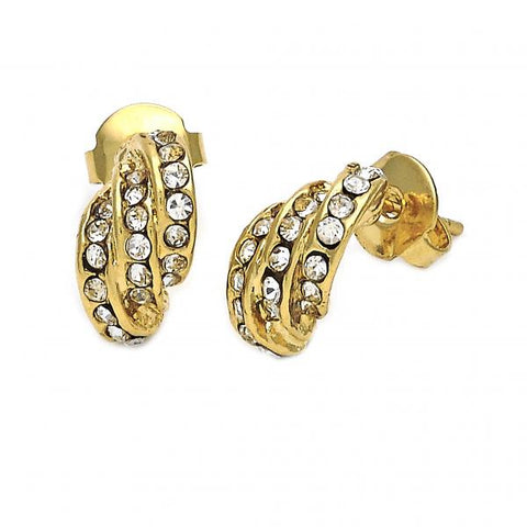 Arete Dormilona 5.127.006 *PROMO* Oro Laminado, con Cristal Blanca, Pulido, Dorado