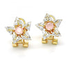 Arete Dormilona 02.217.0082.6 *PROMO* Oro Laminado, Diseño de Estrella, con Zirconia Cubica Rosado y Blanca, Pulido, Dorado
