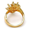 Anillo Multi Piedra 01.210.0003.07 Oro Laminado, Diseño de Oja y Gota, Diseño de Oja, con Zirconia Cubica Blanca, Pulido, Dorado
