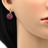 Arete Gancho Frances 02.239.0005.5 Rodio Laminado, con Cristales de Swarovski Amethyst, Pulido, Rodinado