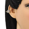Arete Orejera 02.210.0694.1 Oro Laminado, Diseño de Trebol de Cuatro Hojas, con Micro Pave Multicolor, Pulido, Dorado